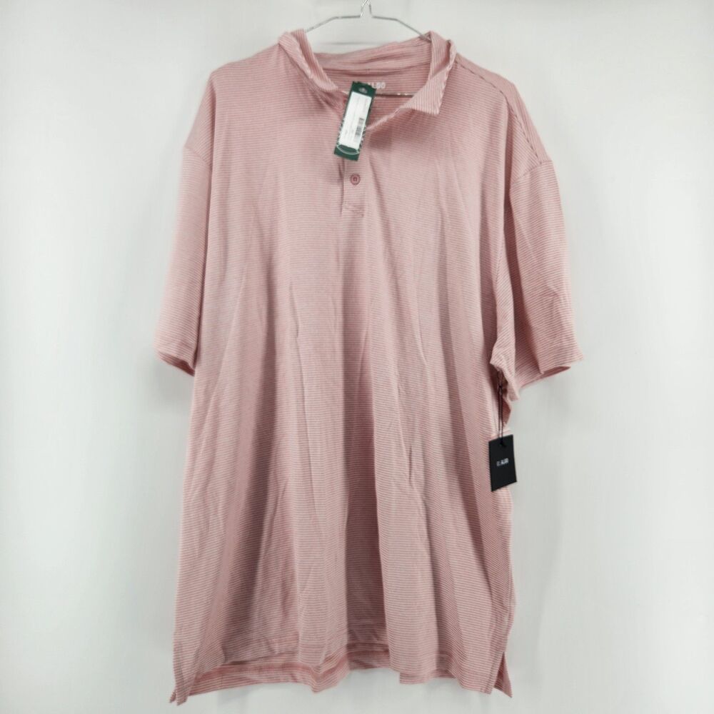 01.Algo Men's Pink XXL‎ AlgoFlex Arrieta Microstripe Performance Polo NWOT